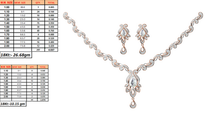 18K Gold Necklace & Earring Set 2 | Moissanite Natural Diamond Lab Diamond | Bridal Luxury | Bo Cheng Jewelry