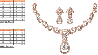 18K Gold Necklace & Earring Set 2 | Moissanite Natural Diamond Lab Diamond | Bridal Luxury | Bo Cheng Jewelry