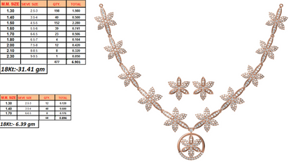 18K Gold Necklace & Earring Set 2 | Moissanite Natural Diamond Lab Diamond | Bridal Luxury | Bo Cheng Jewelry