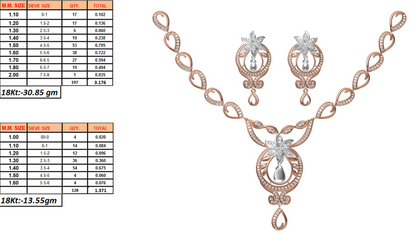 18K Gold Necklace & Earring Set 2 | Moissanite Natural Diamond Lab Diamond | Bridal Luxury | Bo Cheng Jewelry