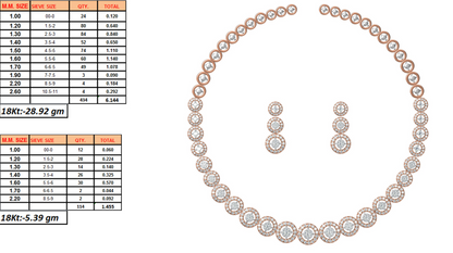 18K Gold Necklace & Earring Set 2 | Moissanite Natural Diamond Lab Diamond | Bridal Luxury | Bo Cheng Jewelry