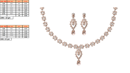 18K Gold Necklace & Earring Set 2 | Moissanite Natural Diamond Lab Diamond | Bridal Luxury | Bo Cheng Jewelry