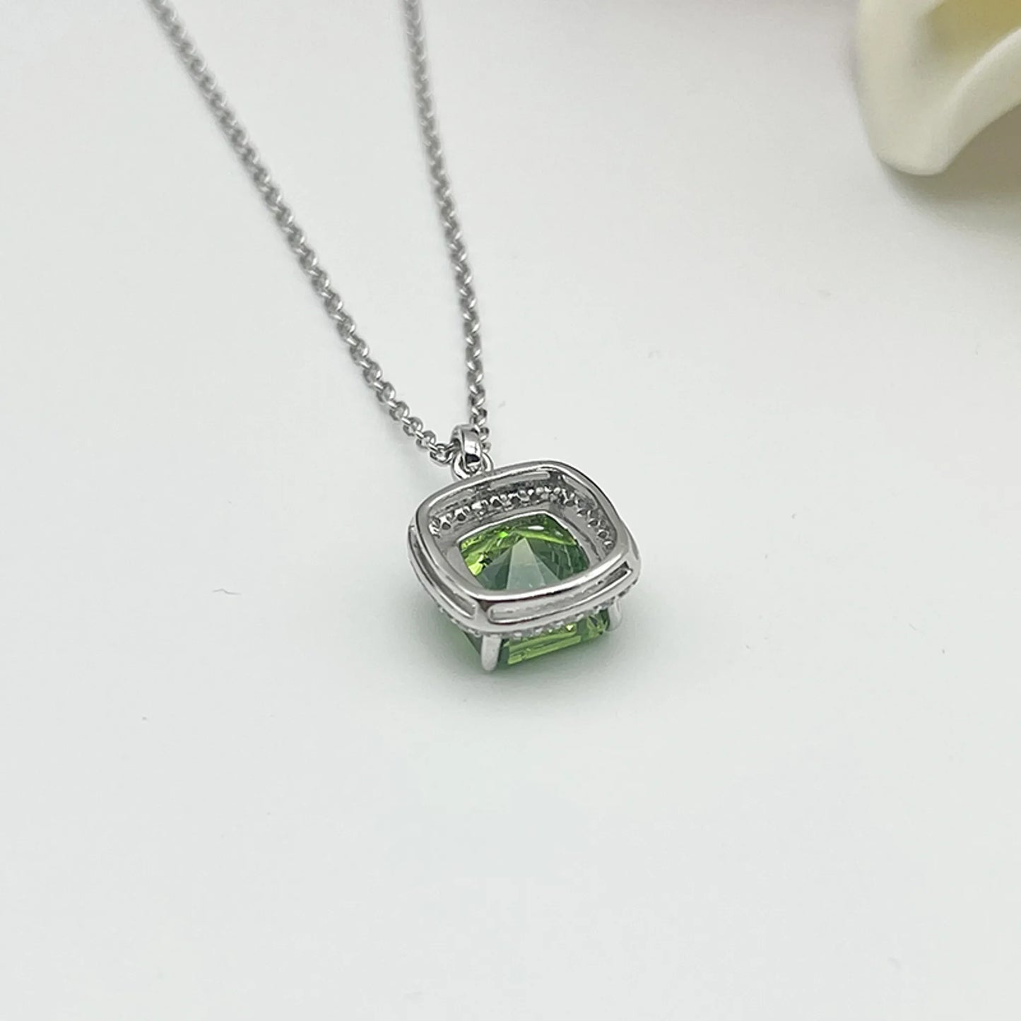 Square High-Carbon Diamond Necklace