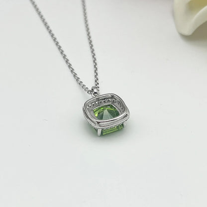 Square High-Carbon Diamond Necklace