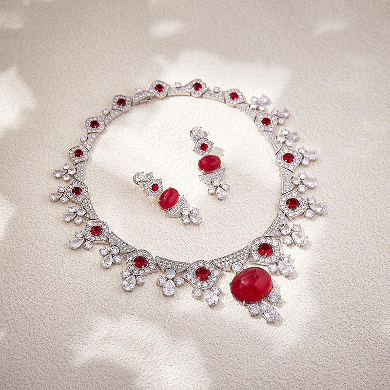 Wholesale Cultured gemstone necklace  set- 18K Gold Plated Factory Price