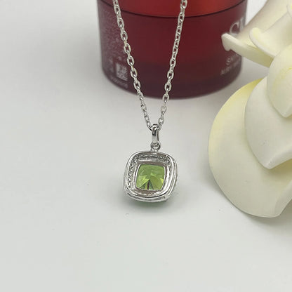 Square High-Carbon Diamond Necklace