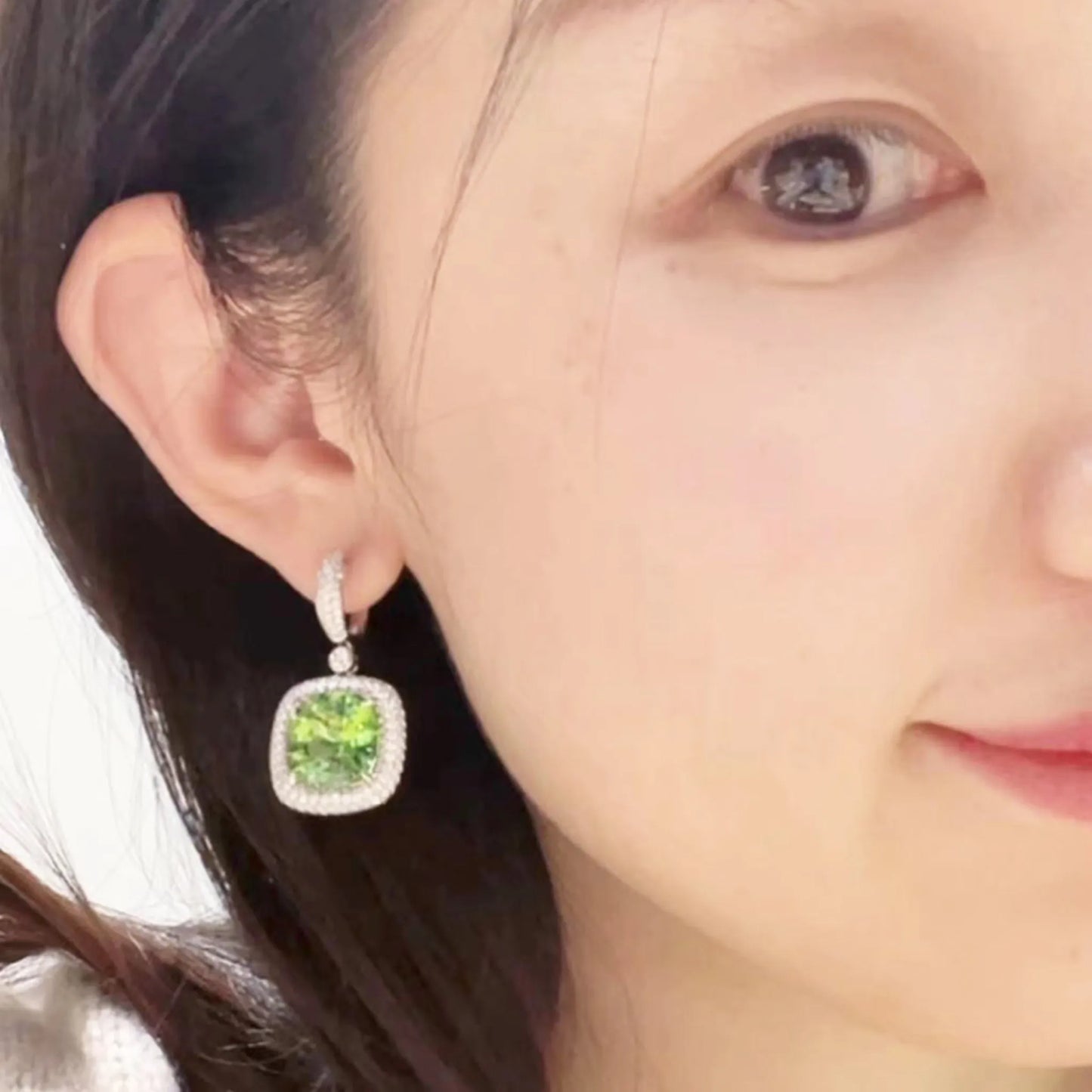 Square High-Carbon Diamond Necklace