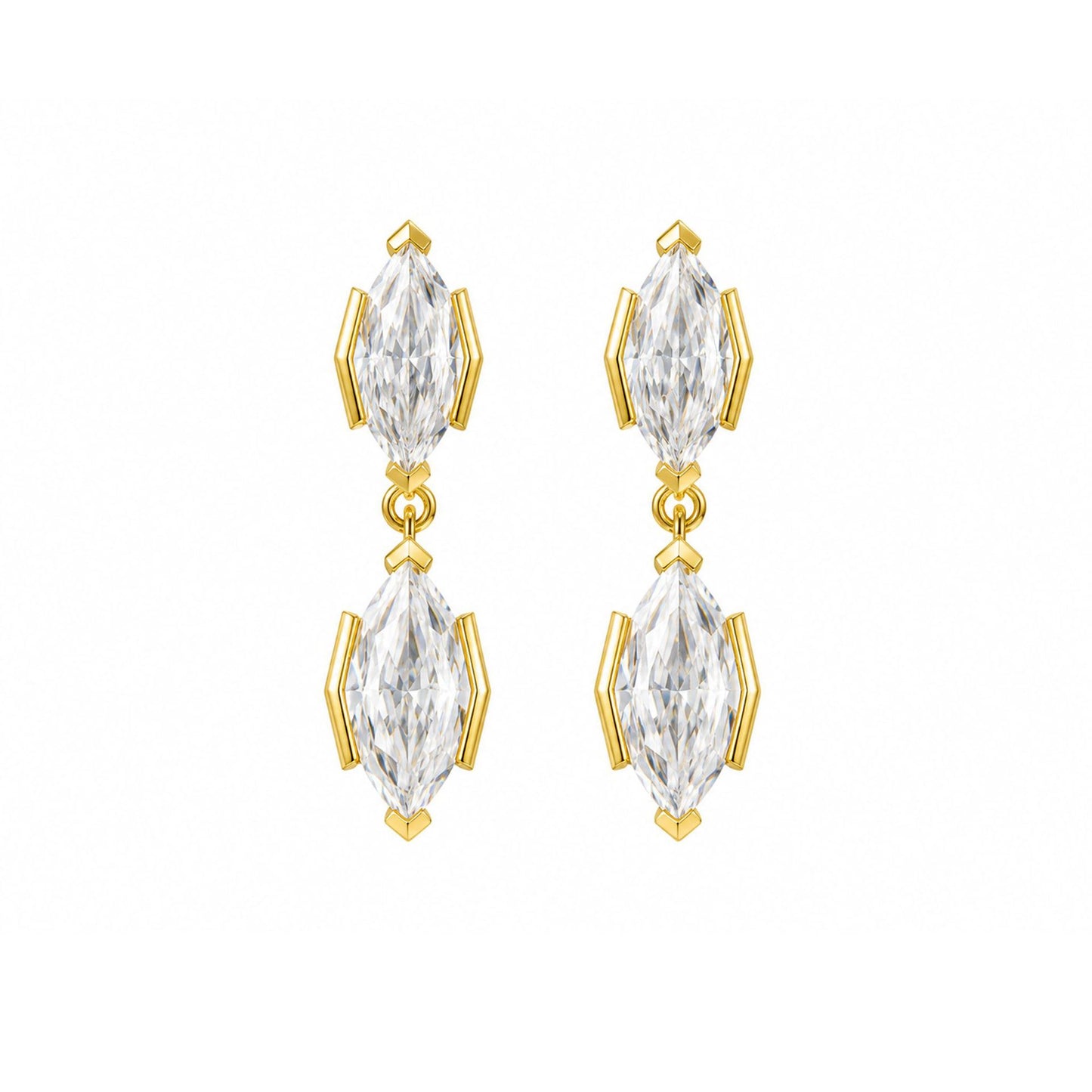 S925 sterling silver rosette tear drop moissanite stud earri | 925 Silver Moissanite Earrings | CZ Options | Wholesale