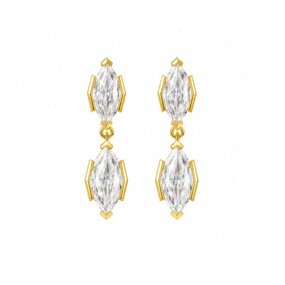 S925 sterling silver rosette tear drop moissanite stud earri | 925 Silver Moissanite Earrings | CZ Options | Wholesale