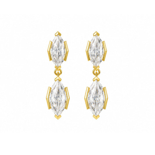 S925 sterling silver rosette tear drop moissanite stud earri | 925 Silver Moissanite Earrings | CZ Options | Wholesale
