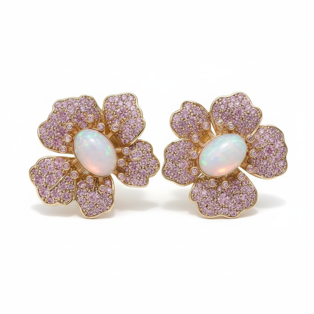 Classic stud earrings detail view 18K gold plated wholesale