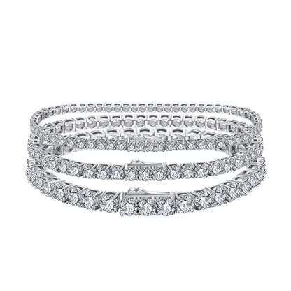 Wholesale S925 Silver CZ Tennis Bracelet | Platinum Plated Single Row Stone Chain