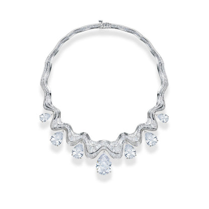 Moonlight Heavy White Water Drop Necklace - 18K Gold Plated | Bo Cheng Jewelry