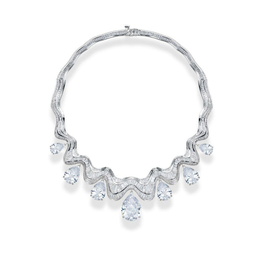 Moonlight Heavy White Water Drop Necklace - 18K Gold Plated | Bo Cheng Jewelry