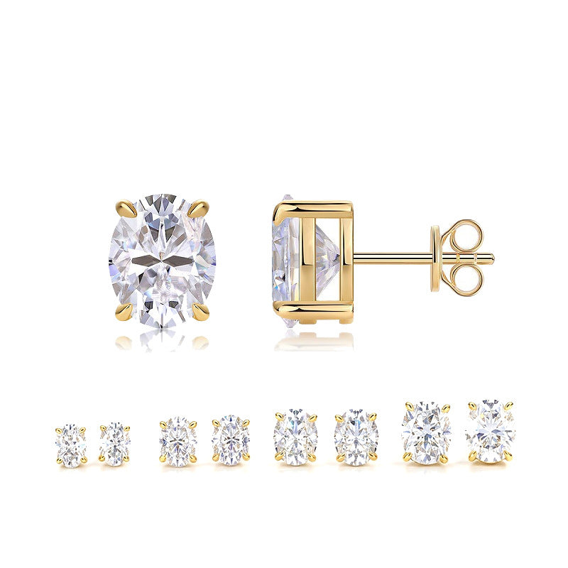 Hot-Selling Egg-Shaped D Color Vvs Moissanite S925 Sterling | 925 Silver Moissanite Earrings | CZ Options | Wholesale