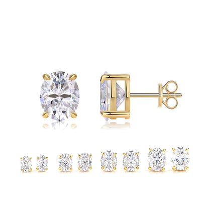 Hot-Selling Egg-Shaped D Color Vvs Moissanite S925 Sterling | 925 Silver Moissanite Earrings | CZ Options | Wholesale