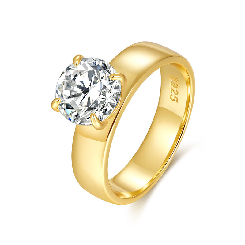 925 Silver 2 Carat Solitaire Ring | Moissanite or CZ