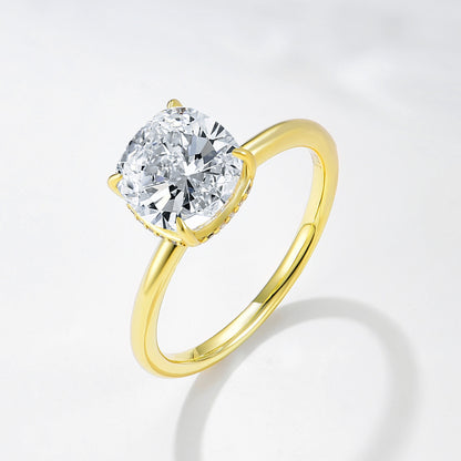 Wholesale 925 Sterling Silver Ice Flower Cut Zircon Ring Floral Design