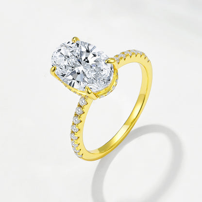 Wholesale 925 Sterling Silver Ice Flower Cut Zircon Ring Light Luxury Floral Design