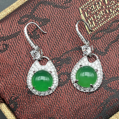 Green Chalcedony Earrings