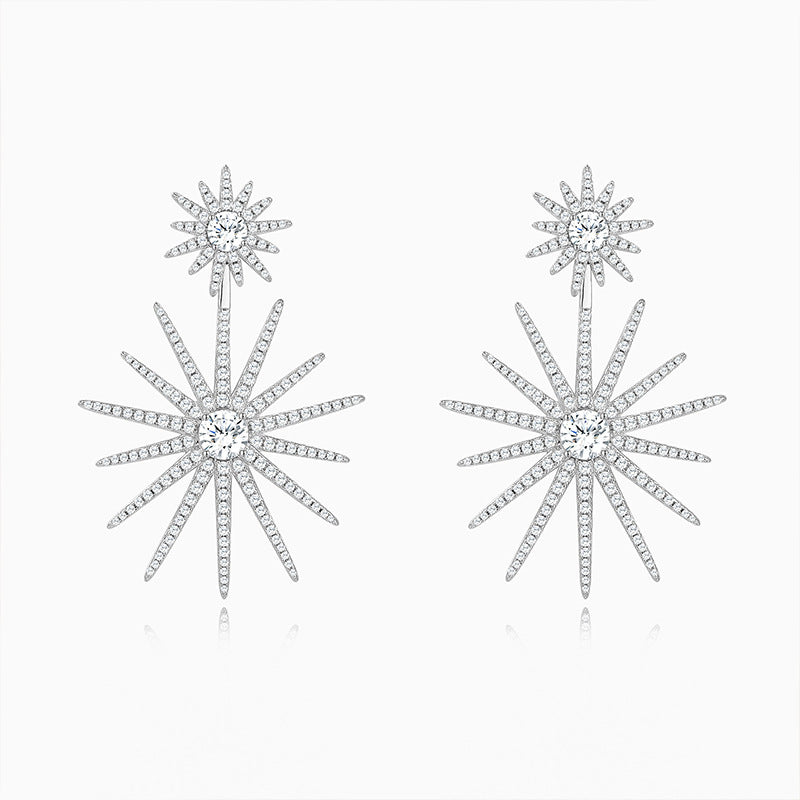 European and American S925 Sterling Silver Moissanite Baroqu | 925 Silver Moissanite Earrings | CZ Options | Wholesale