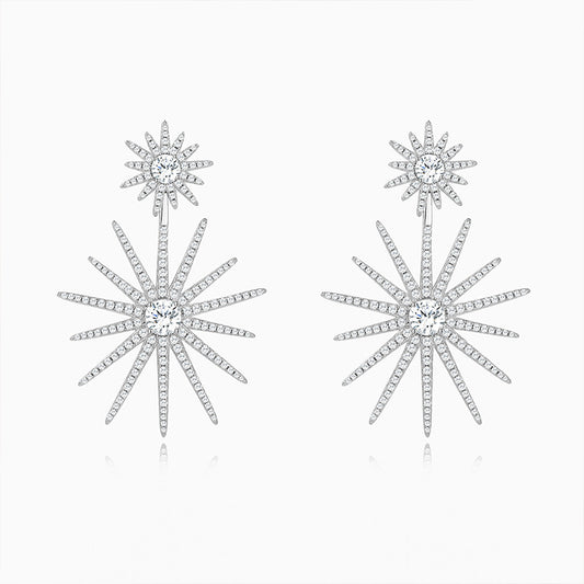 European and American S925 Sterling Silver Moissanite Baroqu | 925 Silver Moissanite Earrings | CZ Options | Wholesale