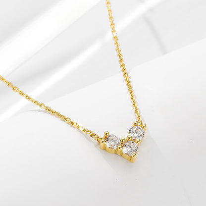 S925 Sterling Silver Mini Diamond Love Necklace Female Niche Design Sense Fashion Internet Celebrant