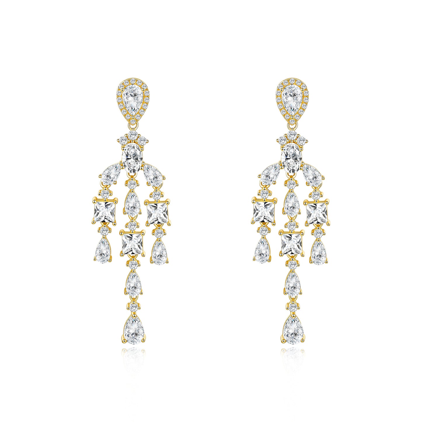 Luxurious Silver Earrings with Moissanite Tassels, Bold and | 925 Silver Moissanite Earrings | CZ Options | Wholesale