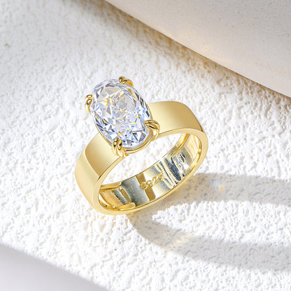 Wholesale 925 Sterling Silver Ice Flower Cut Zircon Ring Simple Style Classic Style