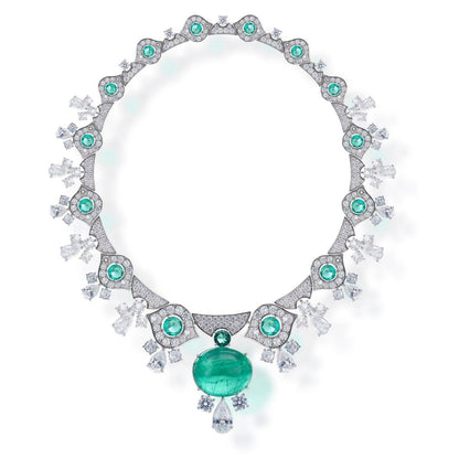 Simulation chocker Emerald Necklace - 18K Gold Plated | Bo Cheng Jewelry