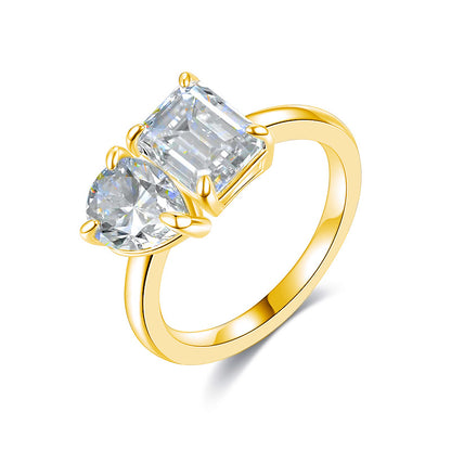 925 Silver Irregular 3Ct Statement Ring | Moissanite or CZ