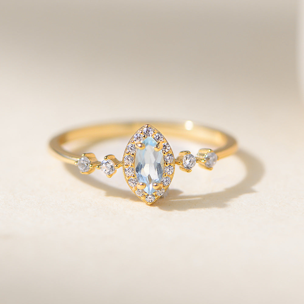 Wholesale 925 Sterling Silver Zircon Ring Light Luxury
