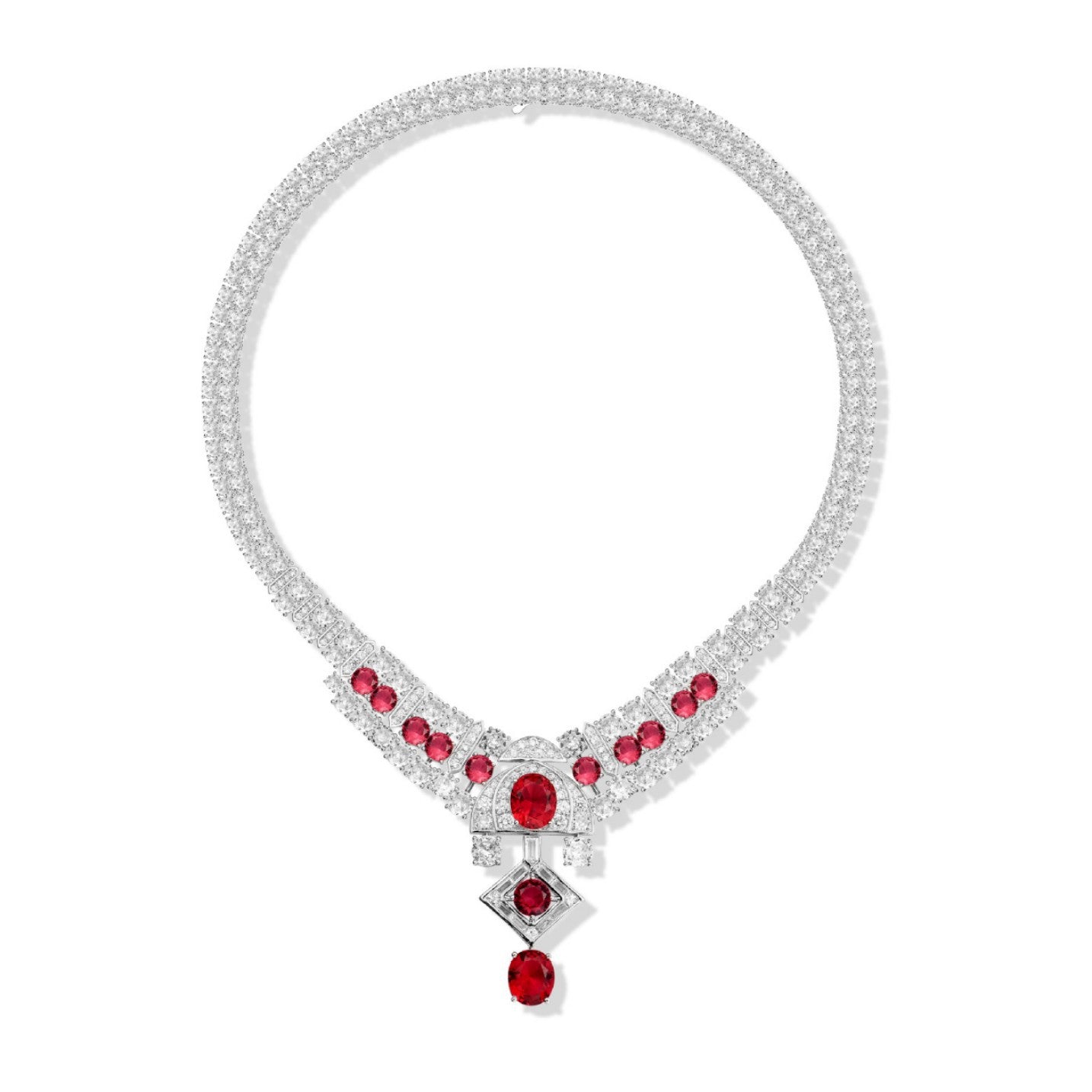 and Product Red Diamond Mermaid Necklace - 18K Gold Plated | Bo Cheng Jewelry