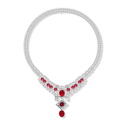 and Product Red Diamond Mermaid Necklace - 18K Gold Plated | Bo Cheng Jewelry