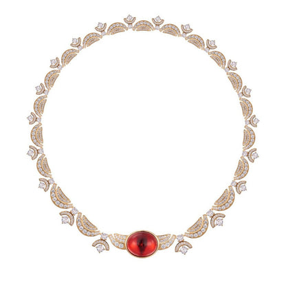 Zhao Ruth Red Tourmaline Necklace - 18K Gold Plated | Bo Cheng Jewelry