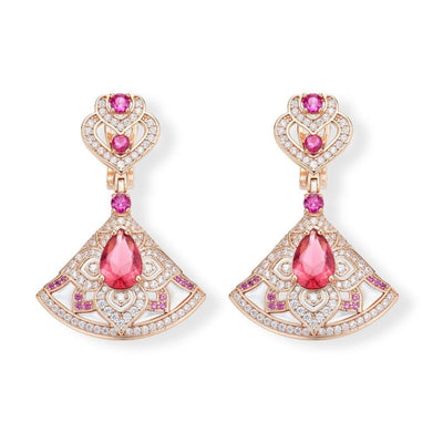 Blooming Earrings Fan Necklace - 18K Gold Plated | Bo Cheng Jewelry