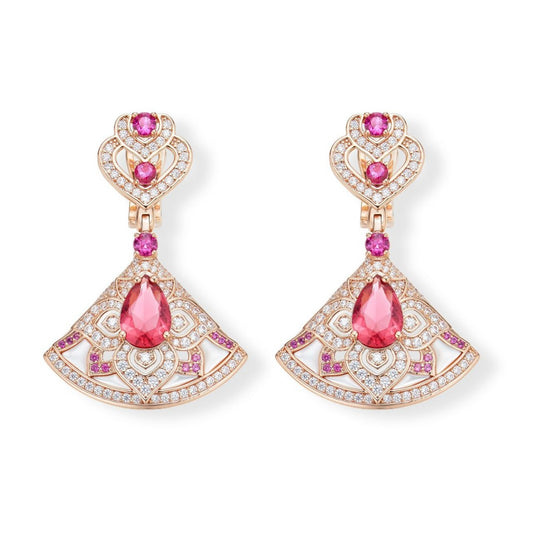 Blooming Earrings Fan Necklace - 18K Gold Plated | Bo Cheng Jewelry