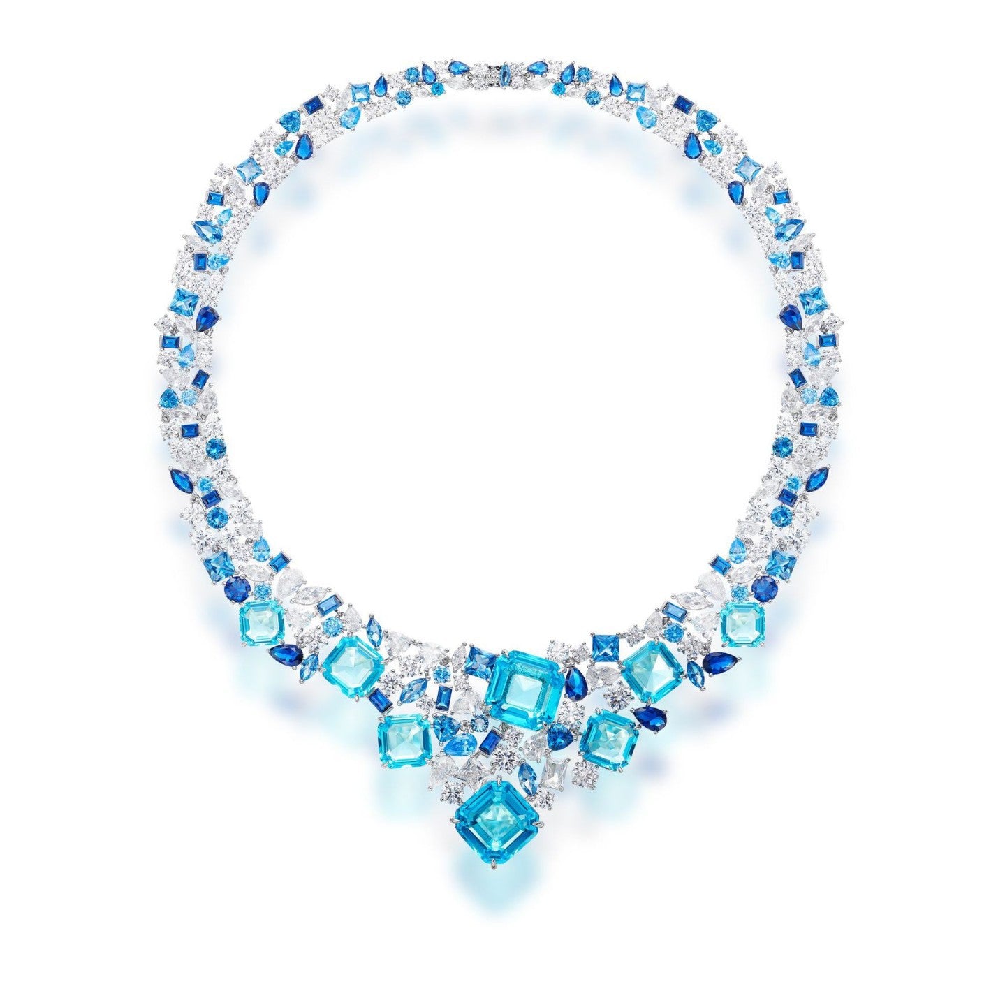Blue star galaxy statement necklace in 18K gold plated copper wholesale