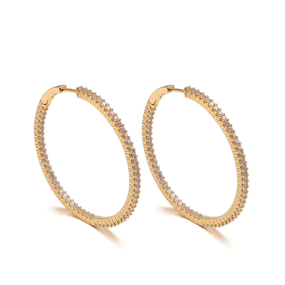Fashion Circle Exquisite All-match Silver with Mosan Diamond | 925 Silver Moissanite Earrings | CZ Options | Wholesale