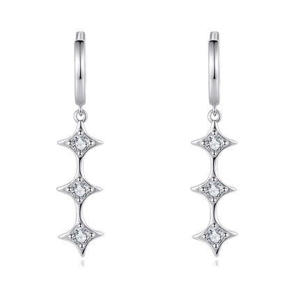 Step into the Hot-Selling European and American C-Ring Long | 925 Silver Moissanite Earrings | CZ Options | Wholesale