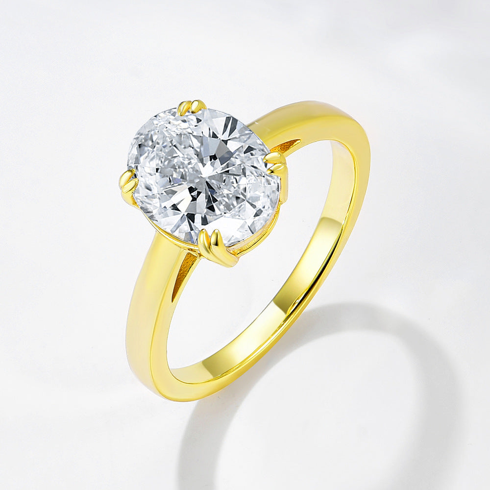 Wholesale 925 Sterling Silver Zircon Ring Oval Shape