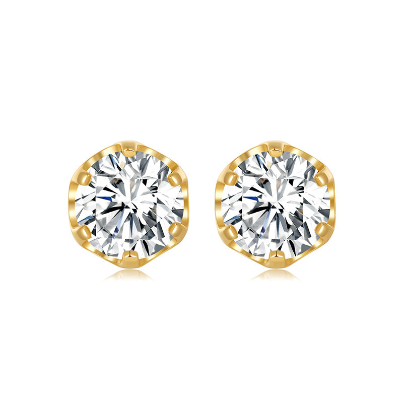 925 Sterling Silver Moussan Crown Earrings Women's Simple Pe | 925 Silver Moissanite Earrings | CZ Options | Wholesale