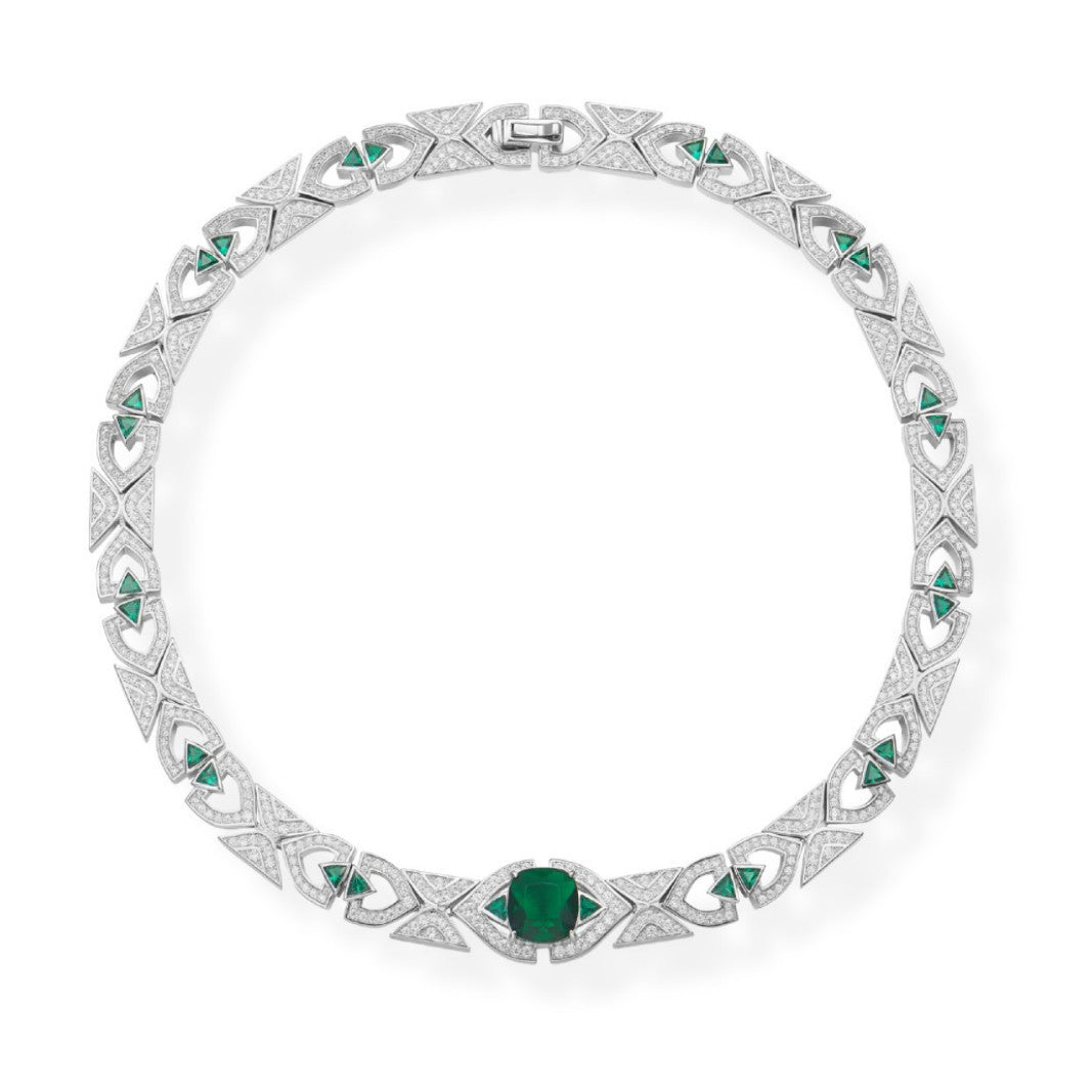 Wholesale Emerald chocker Necklace set  Gold  Necklace and earring