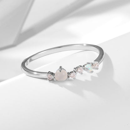 Wholesale 925 Sterling Silver Zircon Ring Light Luxury Japanese Style