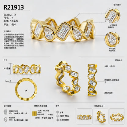 925 Silver Creative Fashion Ring | Moissanite or CZ