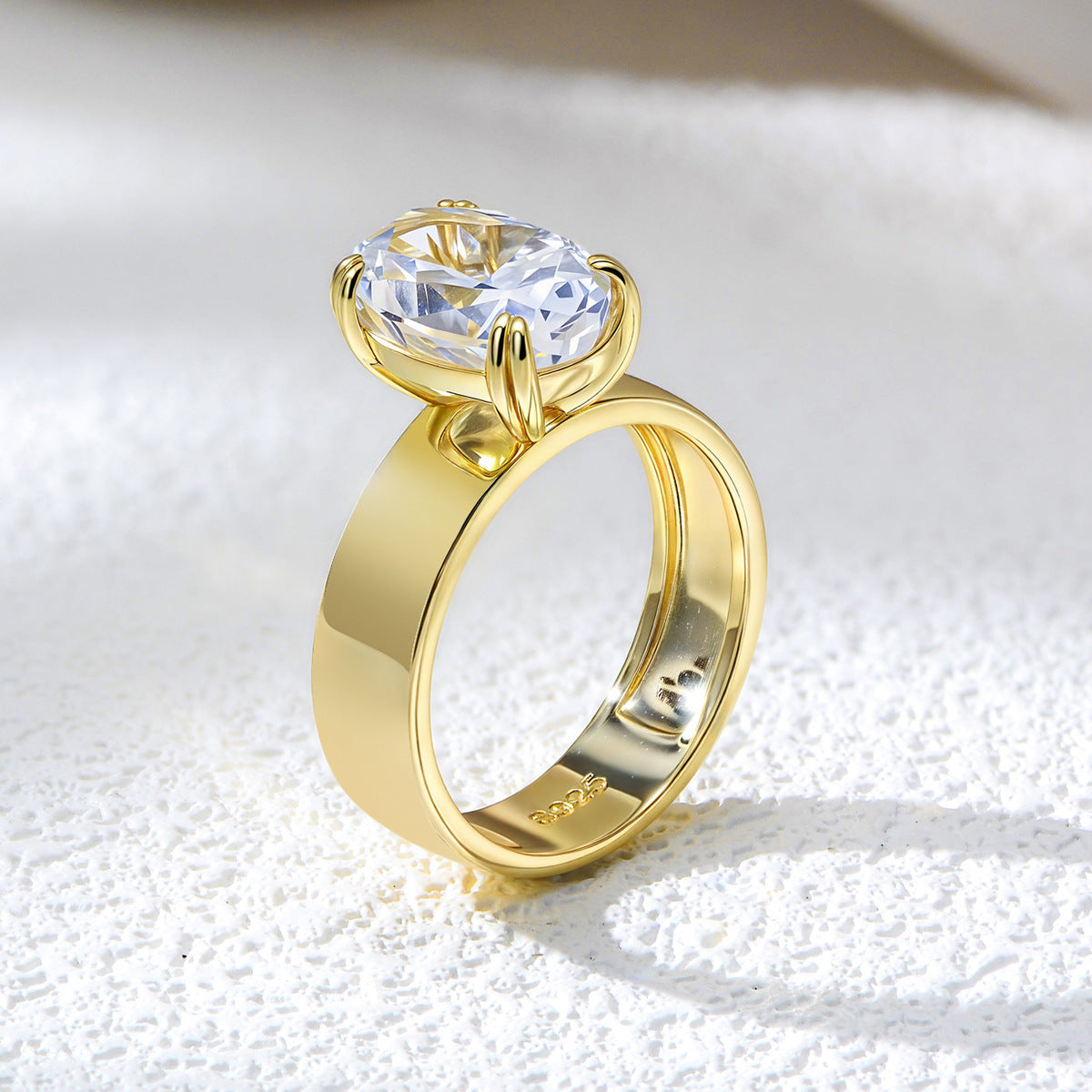 Wholesale 925 Sterling Silver Ice Flower Cut Zircon Ring Simple Style Classic Style