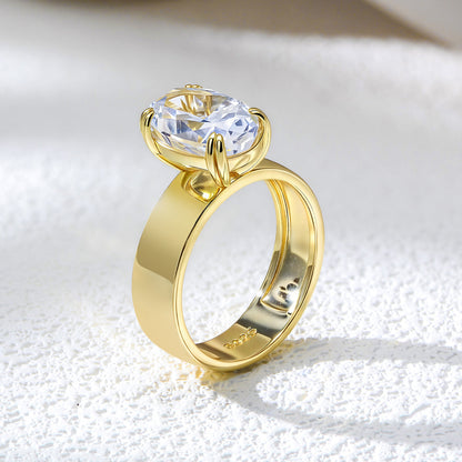 Wholesale 925 Sterling Silver Ice Flower Cut Zircon Ring Simple Style Classic Style