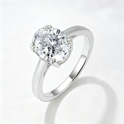 Wholesale 925 Sterling Silver Zircon Ring Oval Shape