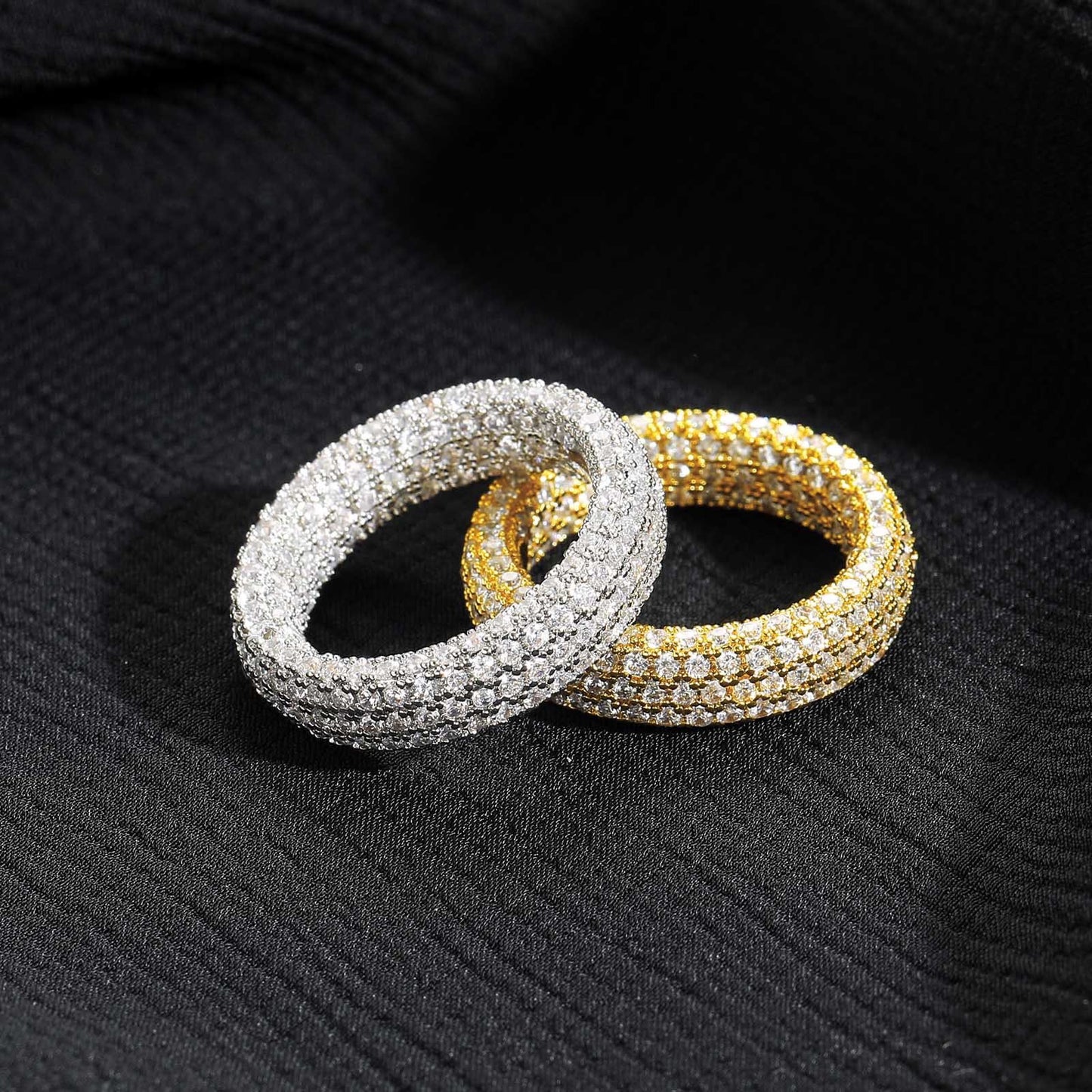 925 Silver Hip-Hop Micro-Inlaid Ring | Moissanite or CZ