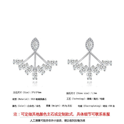 Japanese and Korean Fashion Niche Gold-Plated Moissanite Fab | 925 Silver Moissanite Earrings | CZ Options | Wholesale